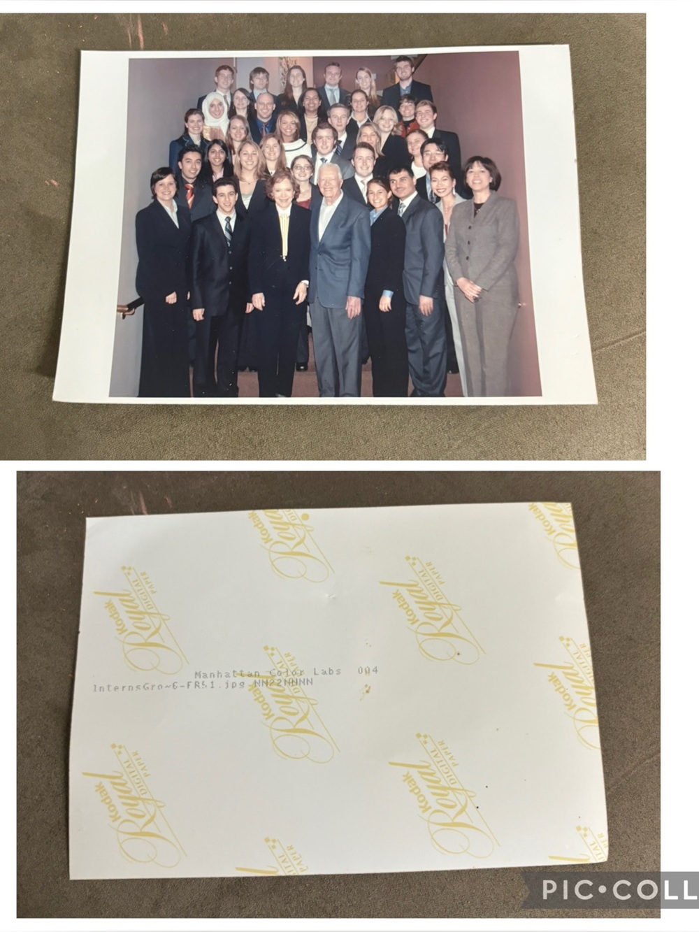 This image shows a group of interns class of 2003 President Jimmy Carter.